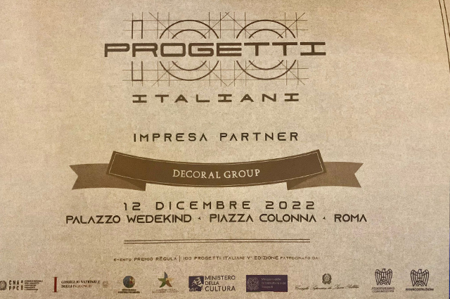 decoral, 100 progetti italiani, rondò dei talenti, cuneo, decoral group, massimiliano fadin, roma
