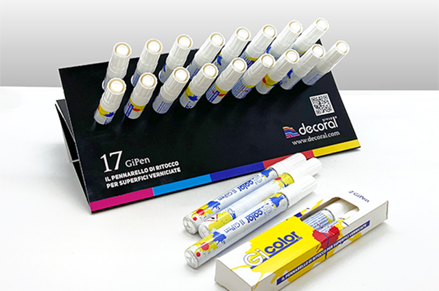 decoral, gicolor, gi pen, pennarello correttivo, correzione verniciatura a polvere, verniciatura a polvere