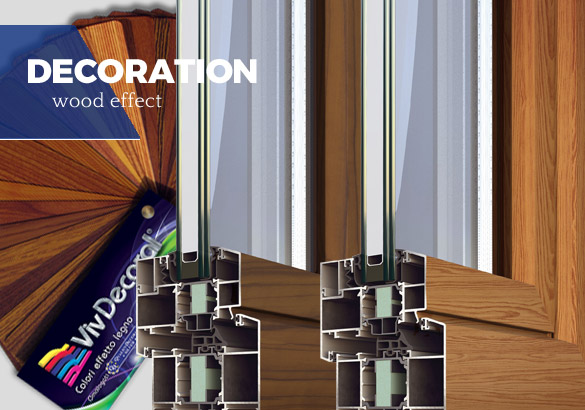 aluminium decoration, wood effect aluminium