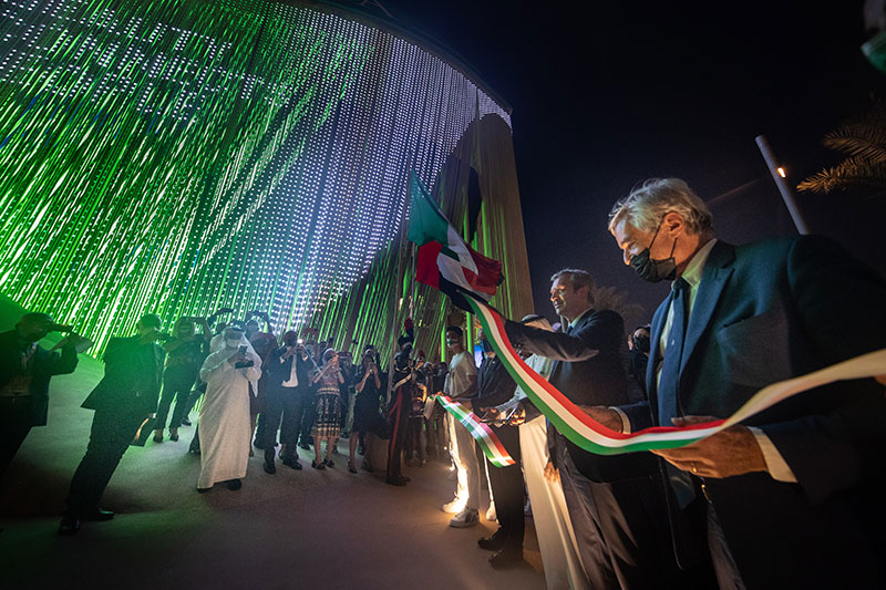 padiglione italia, expo dubai 2020, padigliolne italia taglio nastro dubai