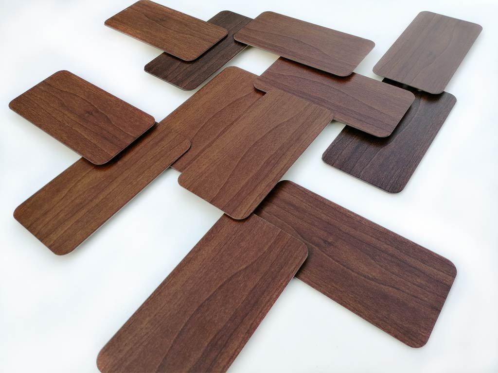 lamierini alluminio effetto legno macadamia