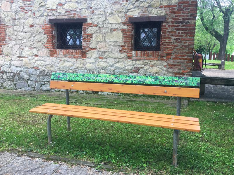 panchina per esterni, panchine alluminio arredo giardini, finiture per forniture arredamento giardini