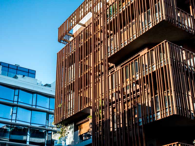 Wood-effect aluminium for façade, aluminium brise soleil 